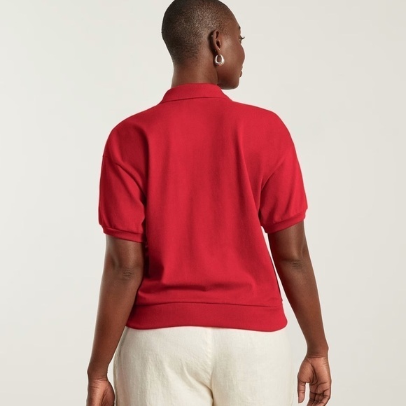 NWT Everlane Pique Organic Cotton Polo in Goji Berry Size Small - Picture 2 of 13